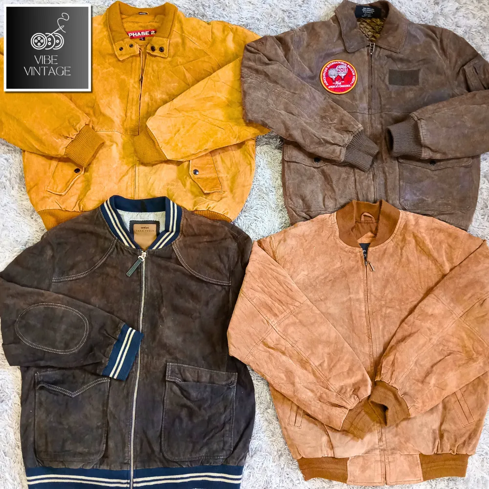 90S VINTAGE SUEDE BOMBER JACKETS - 8 PCS