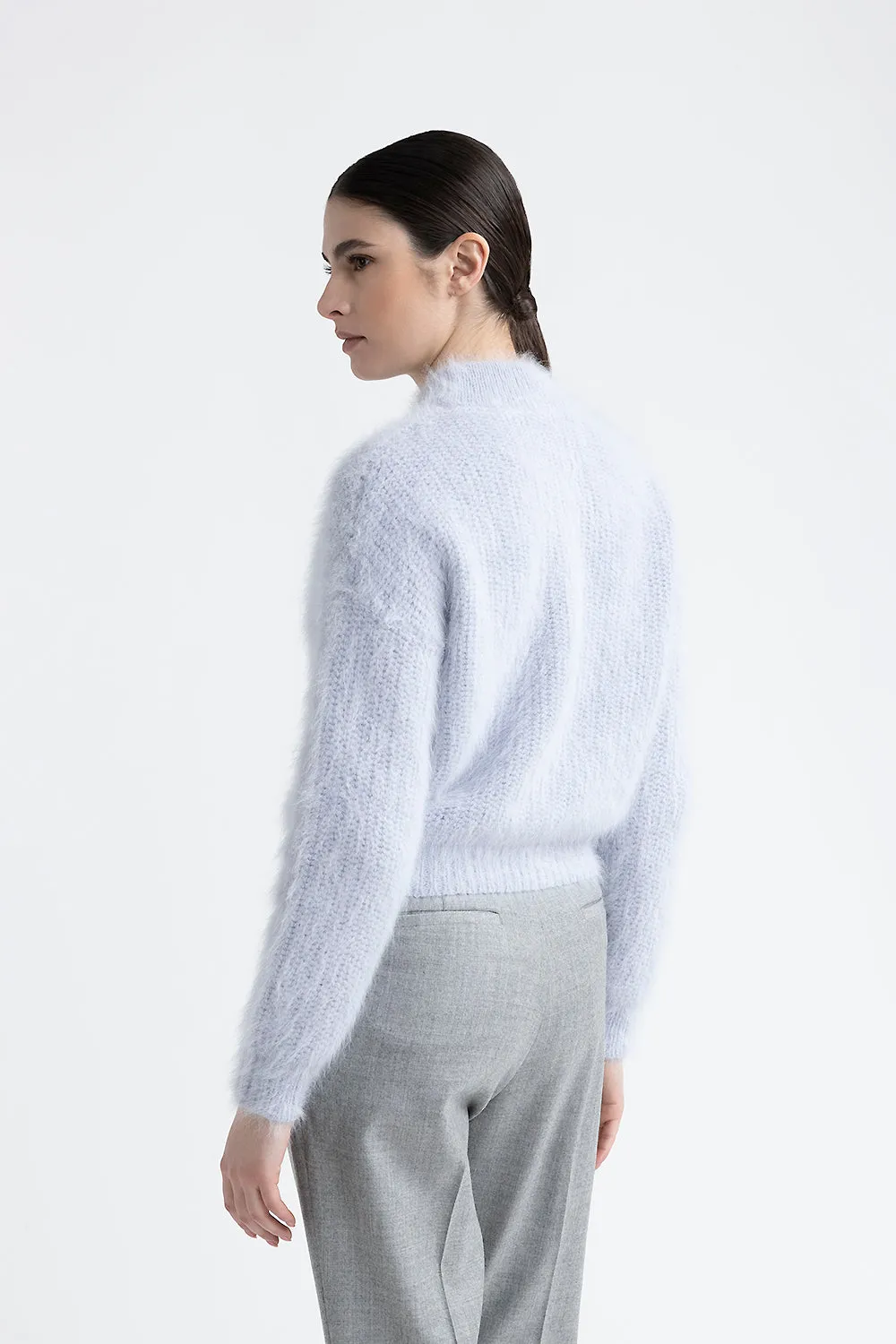 Angora wool yarn sweater