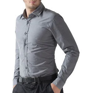 Autumn Spring Mens Stylish Shirts Slim Fit Men's Dress Shirts Long Sleeve Casual Tops Camisa Masculina