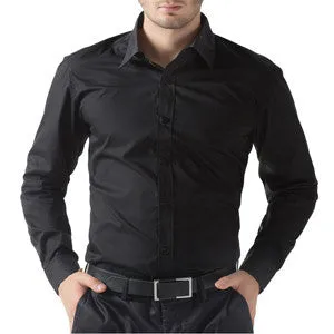 Autumn Spring Mens Stylish Shirts Slim Fit Men's Dress Shirts Long Sleeve Casual Tops Camisa Masculina