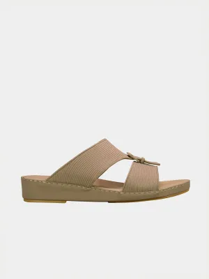 Barjeel Uno 001942 Textured Buckle Arabic Leather Sandals