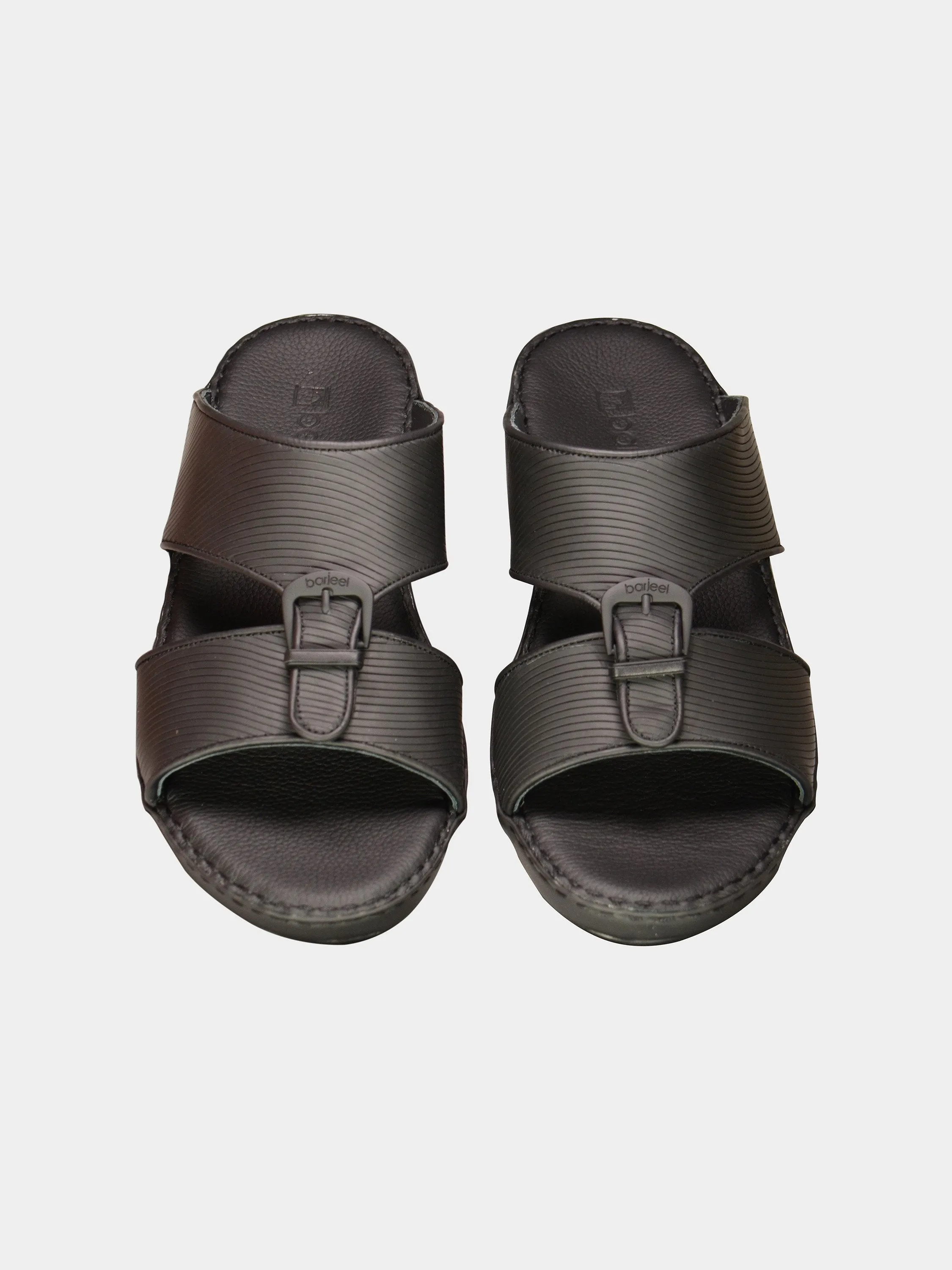 Barjeel Uno 001942 Textured Buckle Arabic Leather Sandals