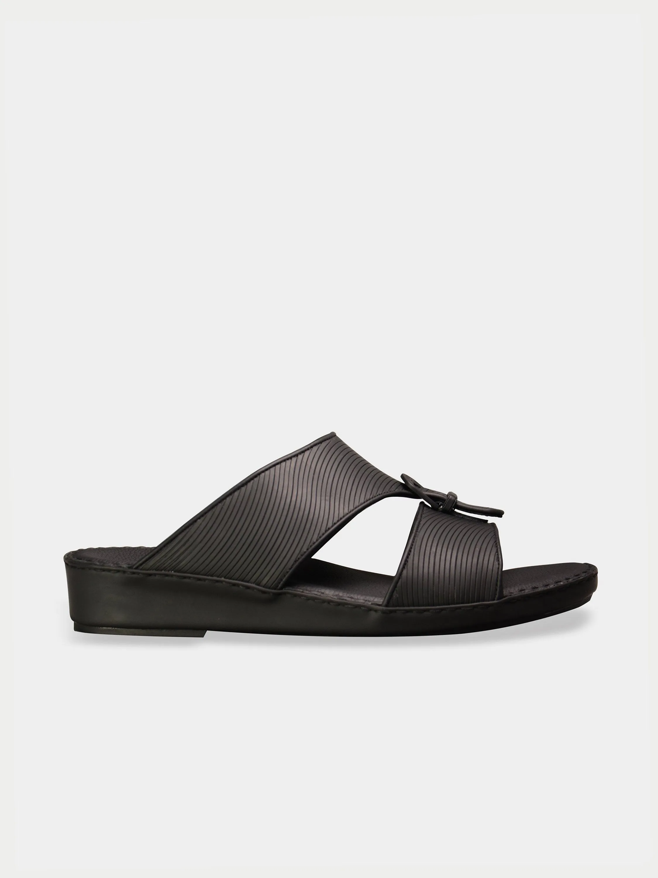 Barjeel Uno 001942 Textured Buckle Arabic Leather Sandals