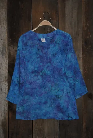 Batik Tunic in Blue Hues