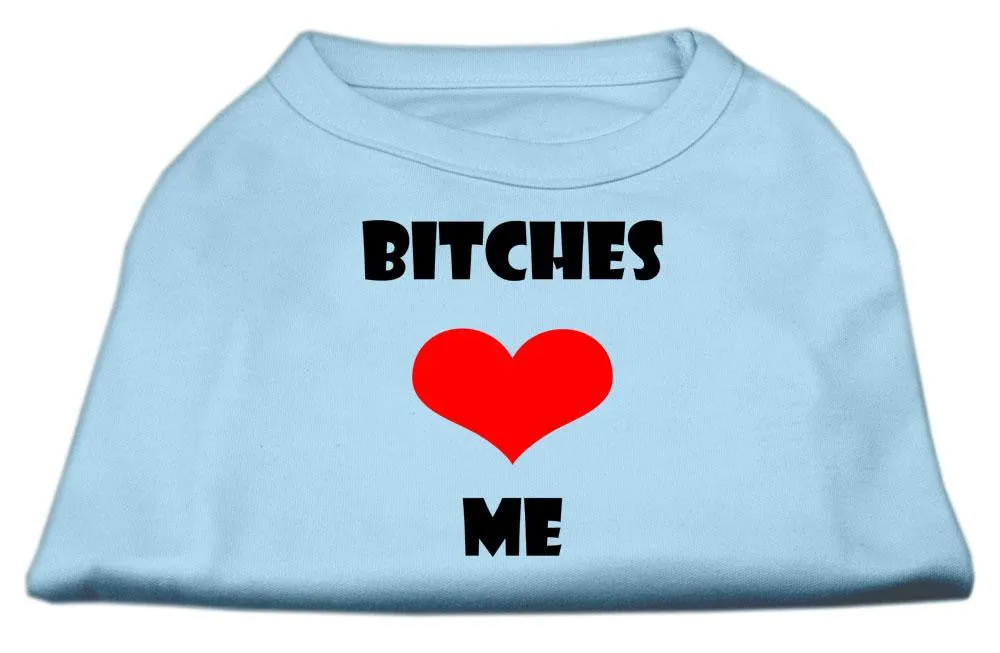 Bitches Love Me Screen Print Shirts Baby Blue Med (12)