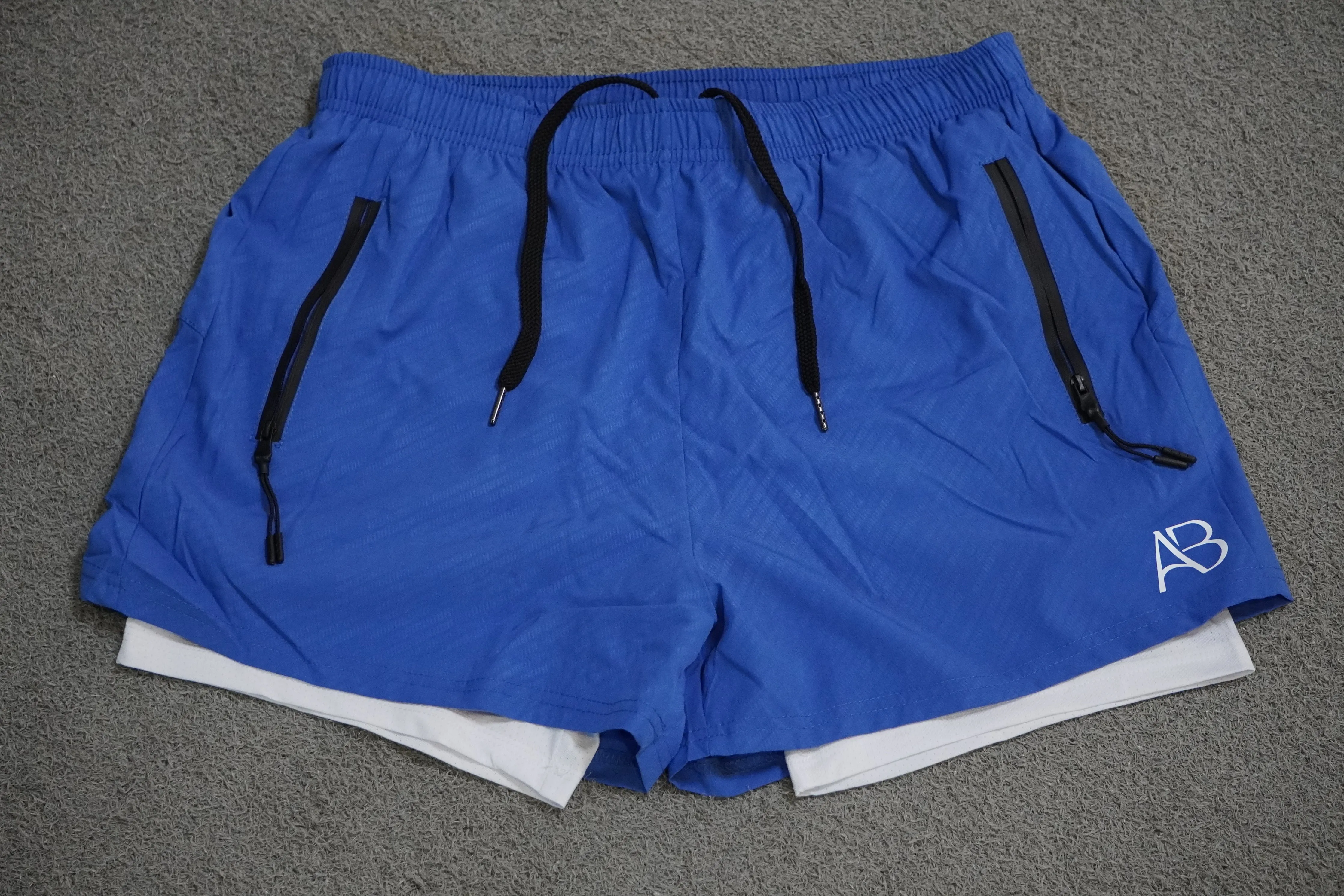 Blue Geometric Compression Shorts (Discontinued)