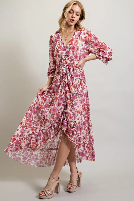 Bohemian High Low Floral Maxi Dress