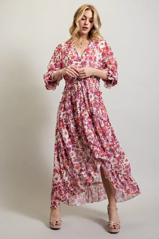 Bohemian High Low Floral Maxi Dress