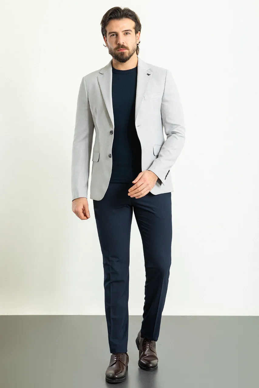 Bojoni Pezza Slim Fit Light Grey Blazer