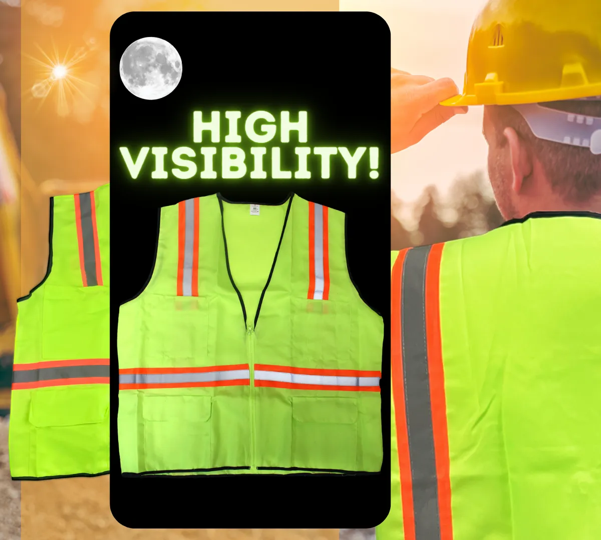 Bright Neon Green Safety Vest with Reflective Stripes - 3XL  - SF-73718