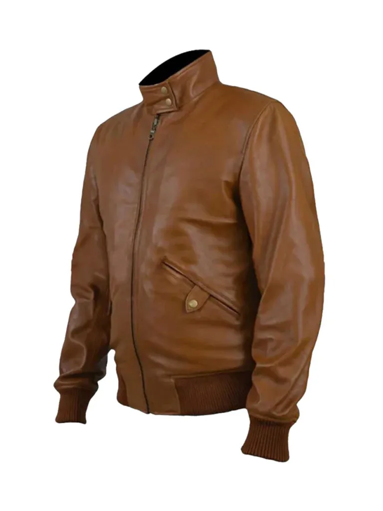 Brown Bomber Real Leather Jacket