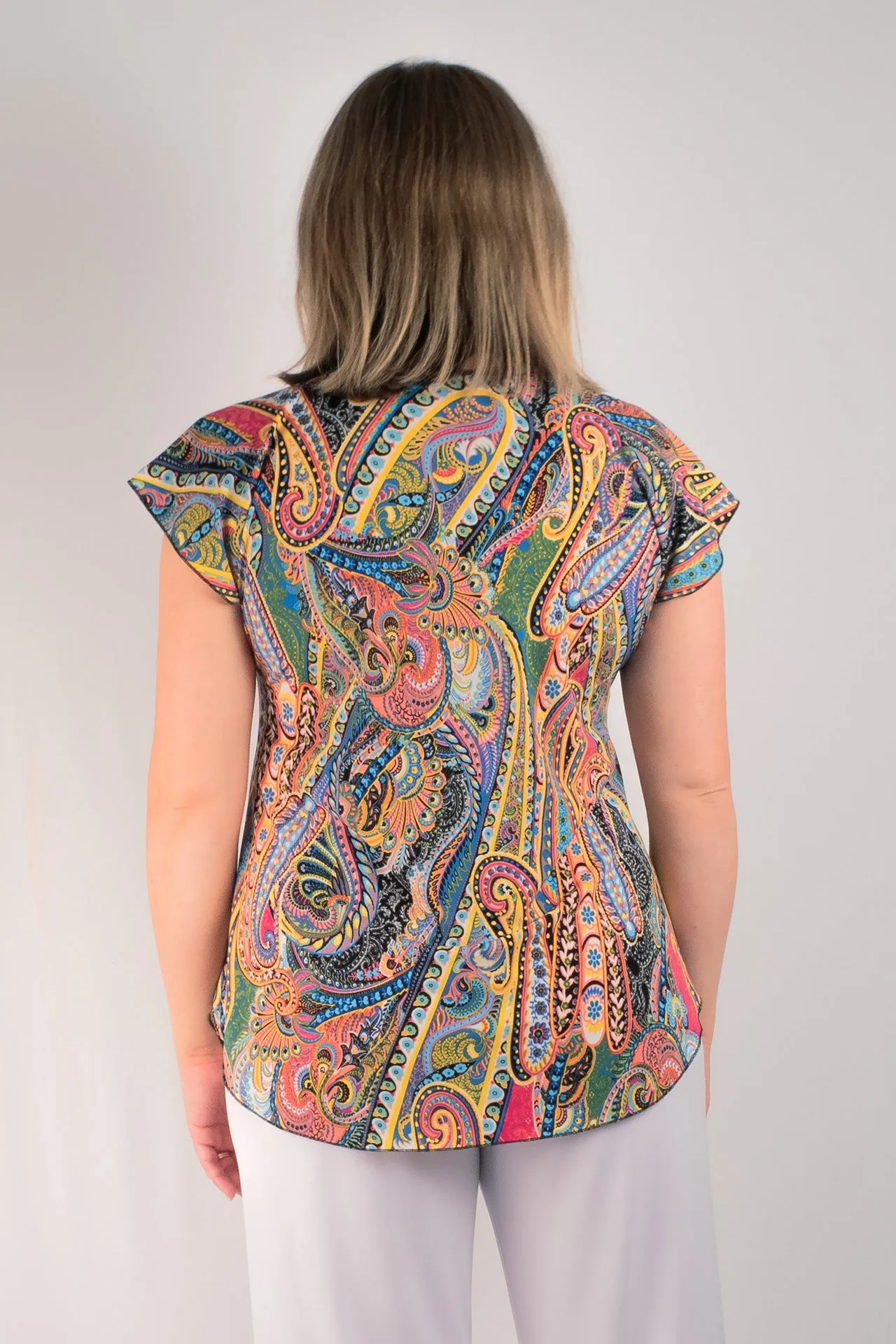 Carnival Print Short Sleeve Jersey Top