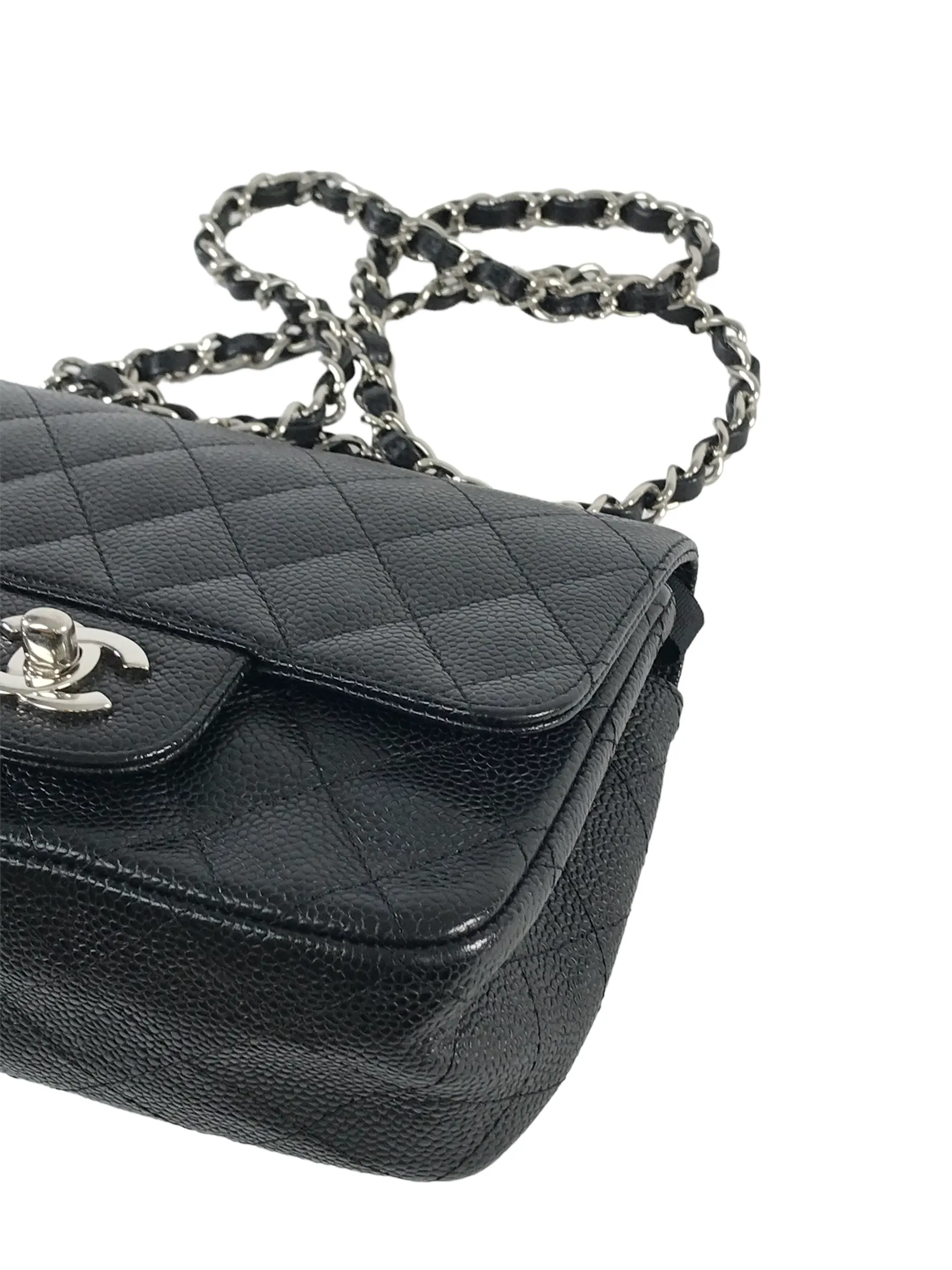 Chanel Caviar Leather Single Flap Mini Handbag