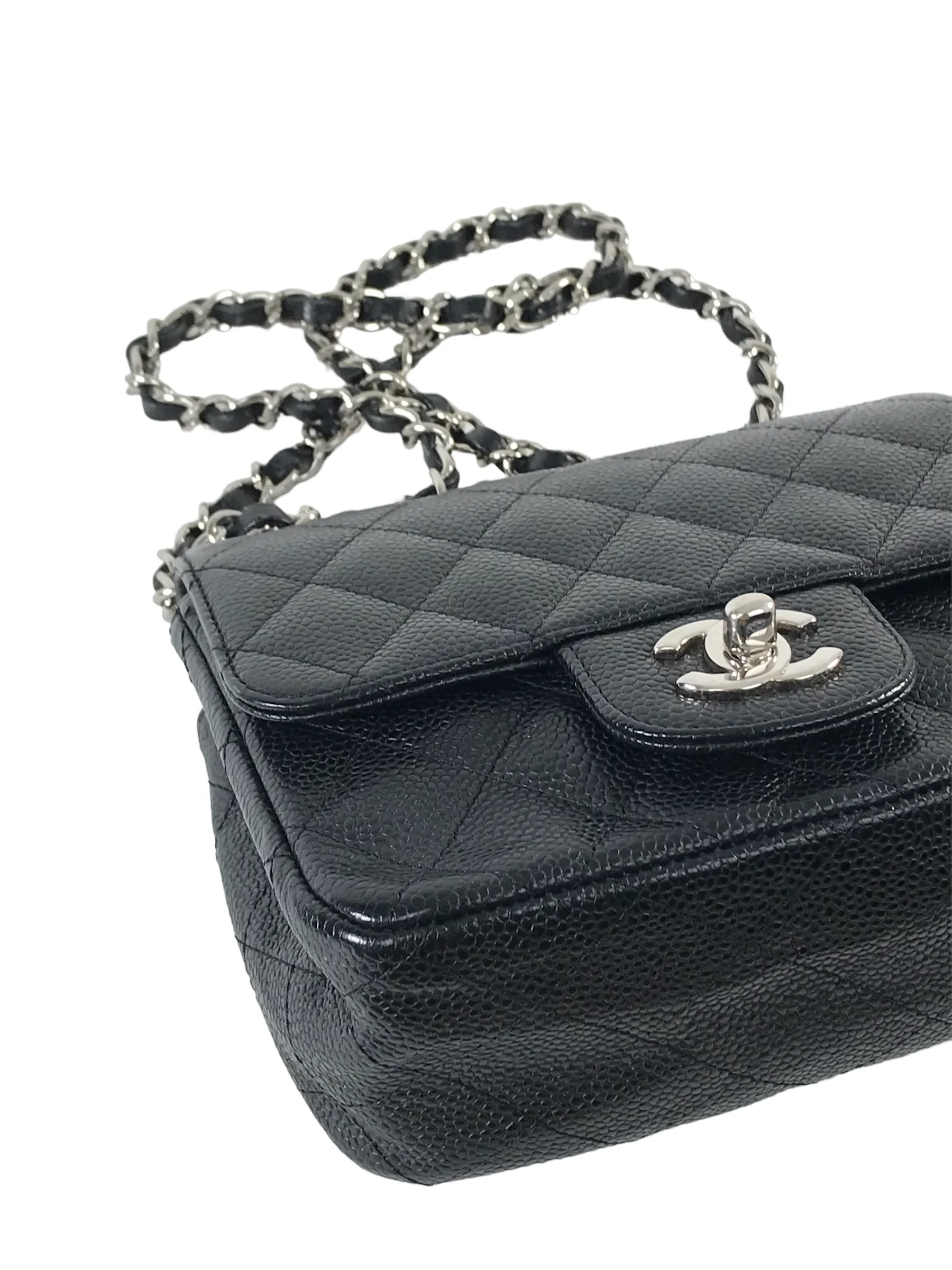 Chanel Caviar Leather Single Flap Mini Handbag