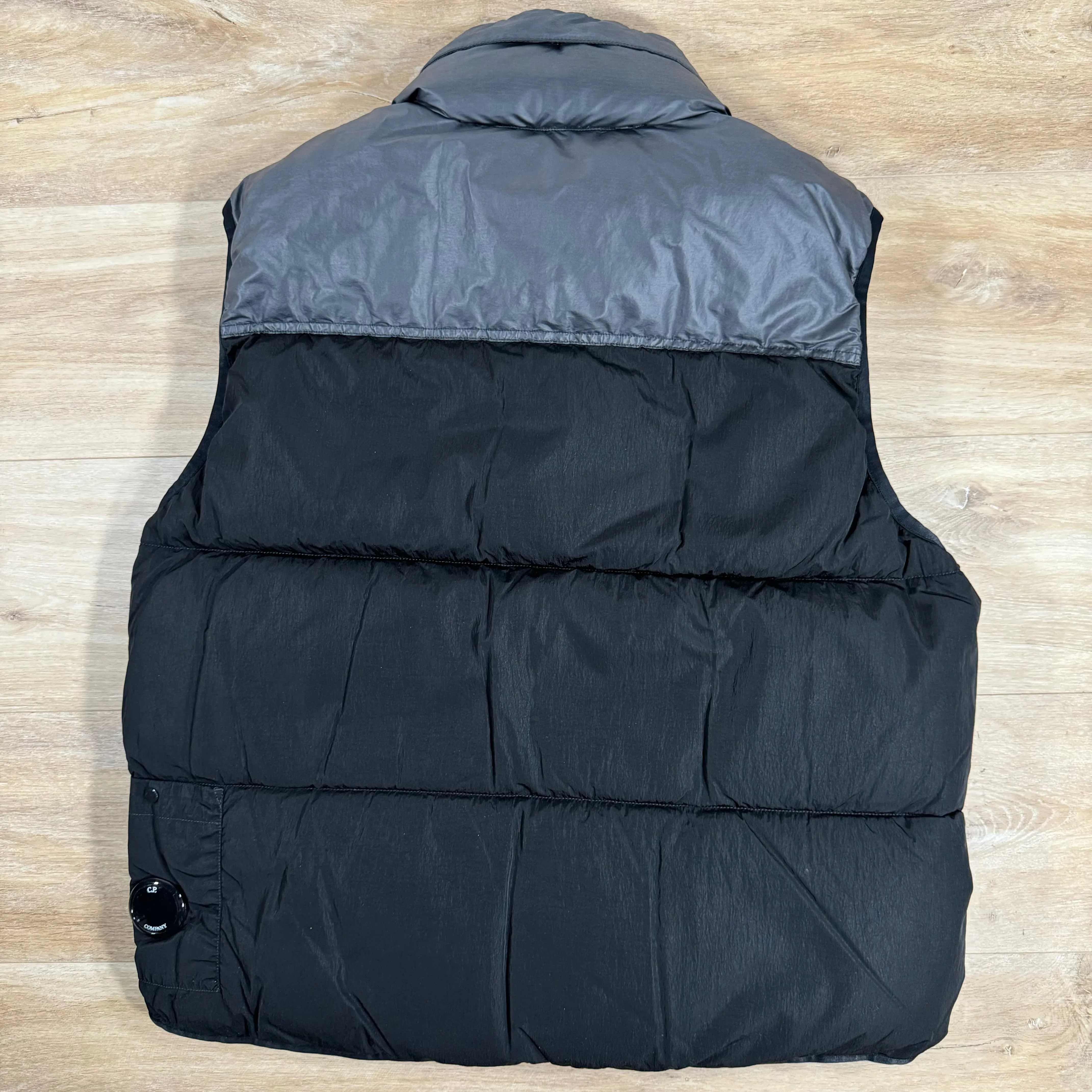 C.P. Company Mixed Down Lens Gilet in Black