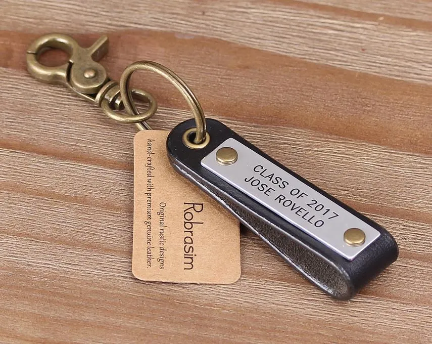 Custom Coordinates Leather Keychain for Anniversary/Wedding Gift