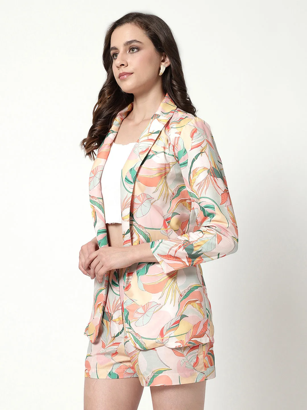 Digital Printed Front Open Blazer