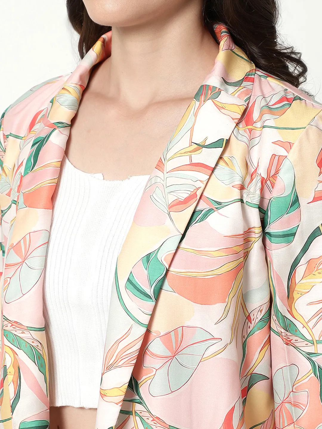 Digital Printed Front Open Blazer