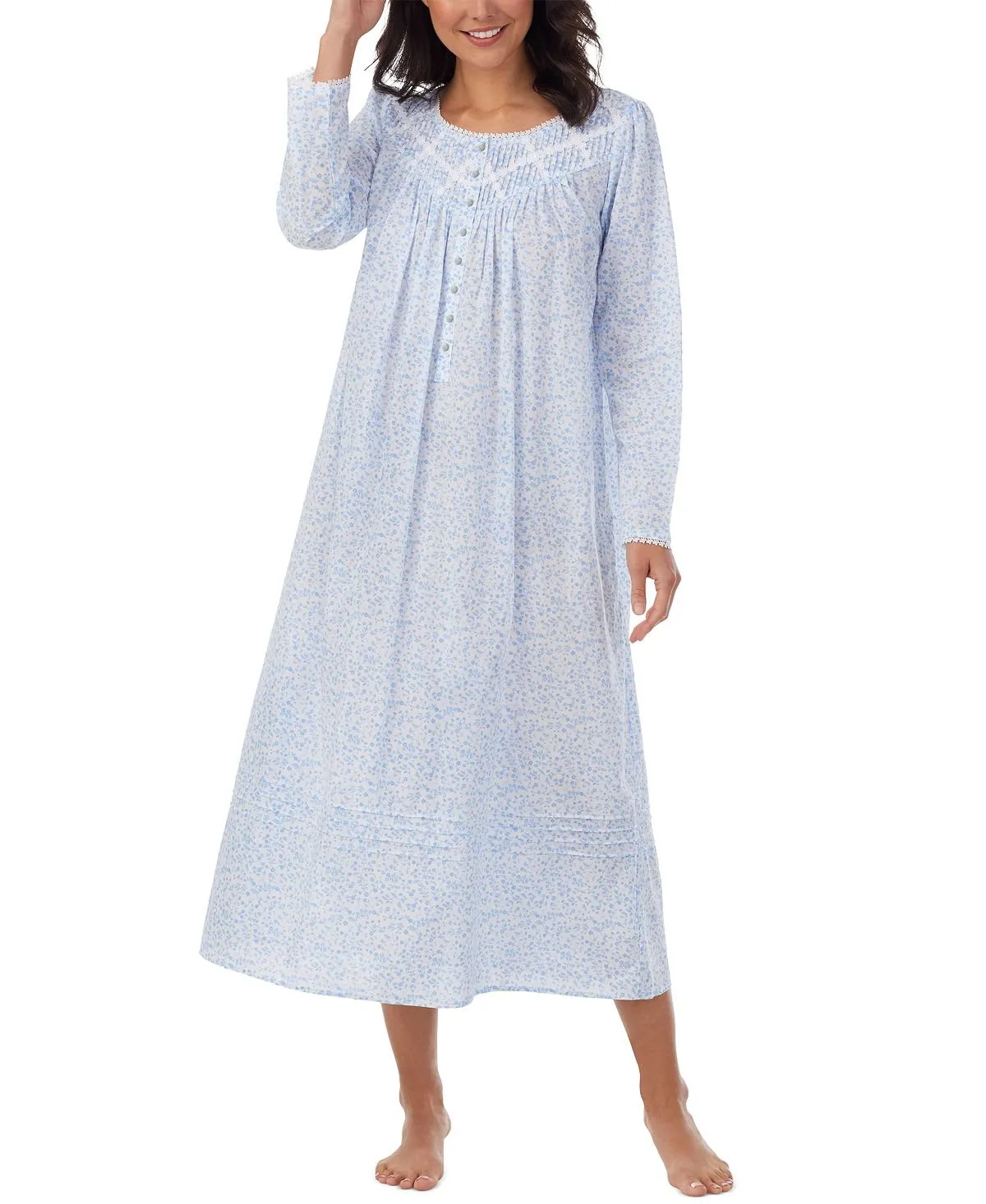 Eileen West Cotton Pintuck Ballet Nightgown, Multi