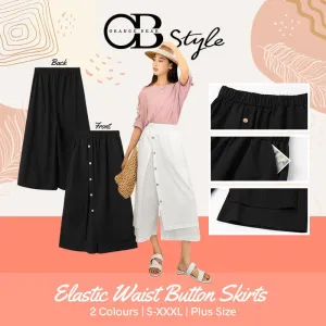 ELASTIC WAIST BUTTON SKORTS