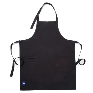 Encasa Homes Cotton Stain-Resistant Kitchen Bib Apron - Full Black With Adjustable Straps, Pocket & Towel Holder | For Home & Outdoors Cooking - Men & Women - 68x85 cm