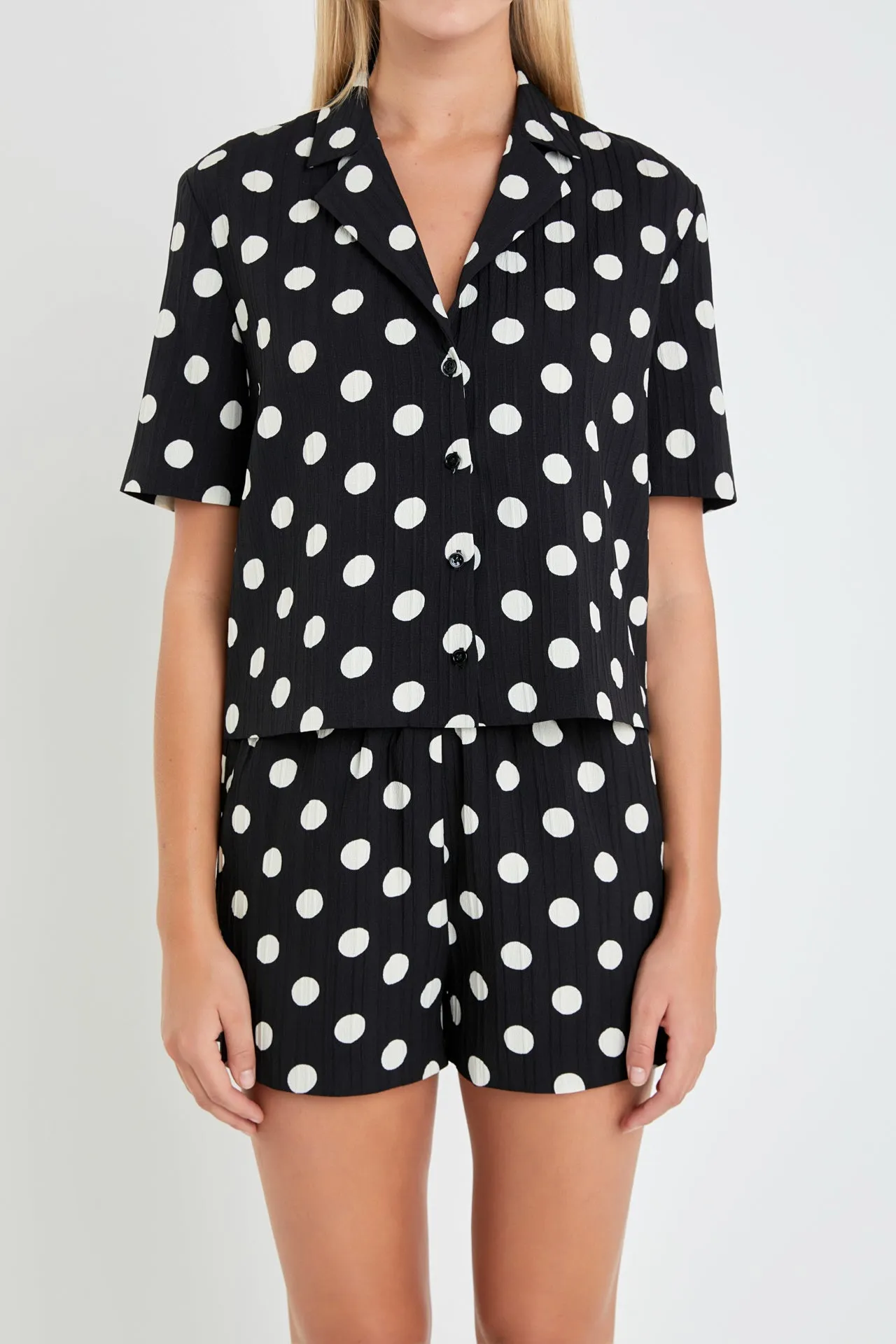 English Factory - Textured Dots Short Sleeves Shirts