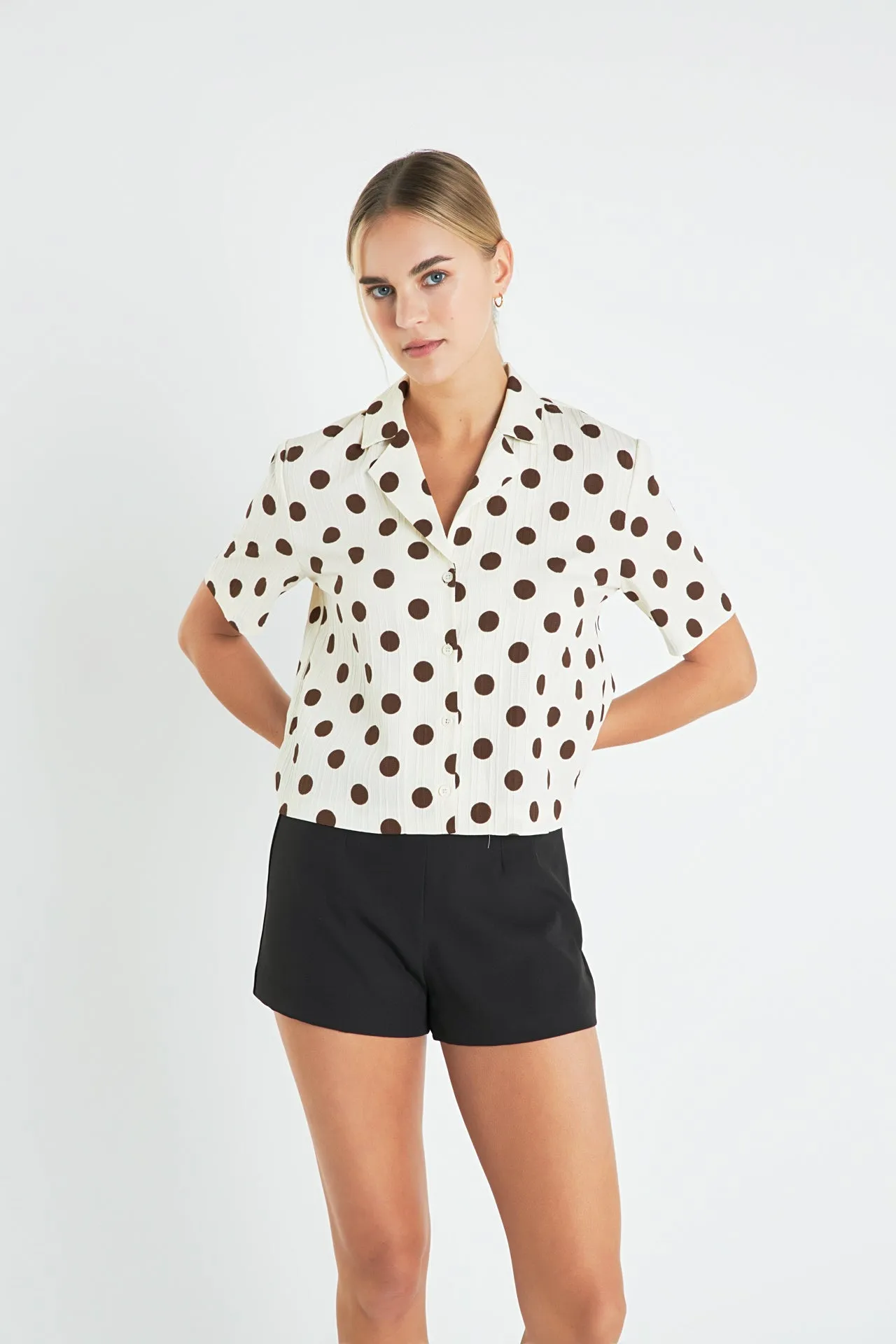 English Factory - Textured Dots Short Sleeves Shirts