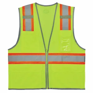 Ergodyne 24567 8246Z-S 3XL Lime Class 2 Two-Tone Mesh Vest - Single Size