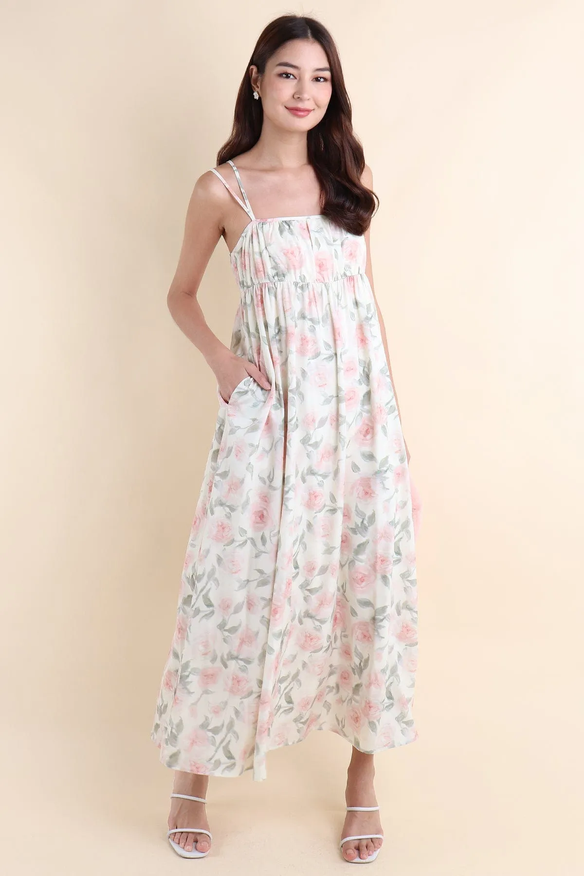 EVERLEIGH FLORAL MAXI IN CREAM MAUVE