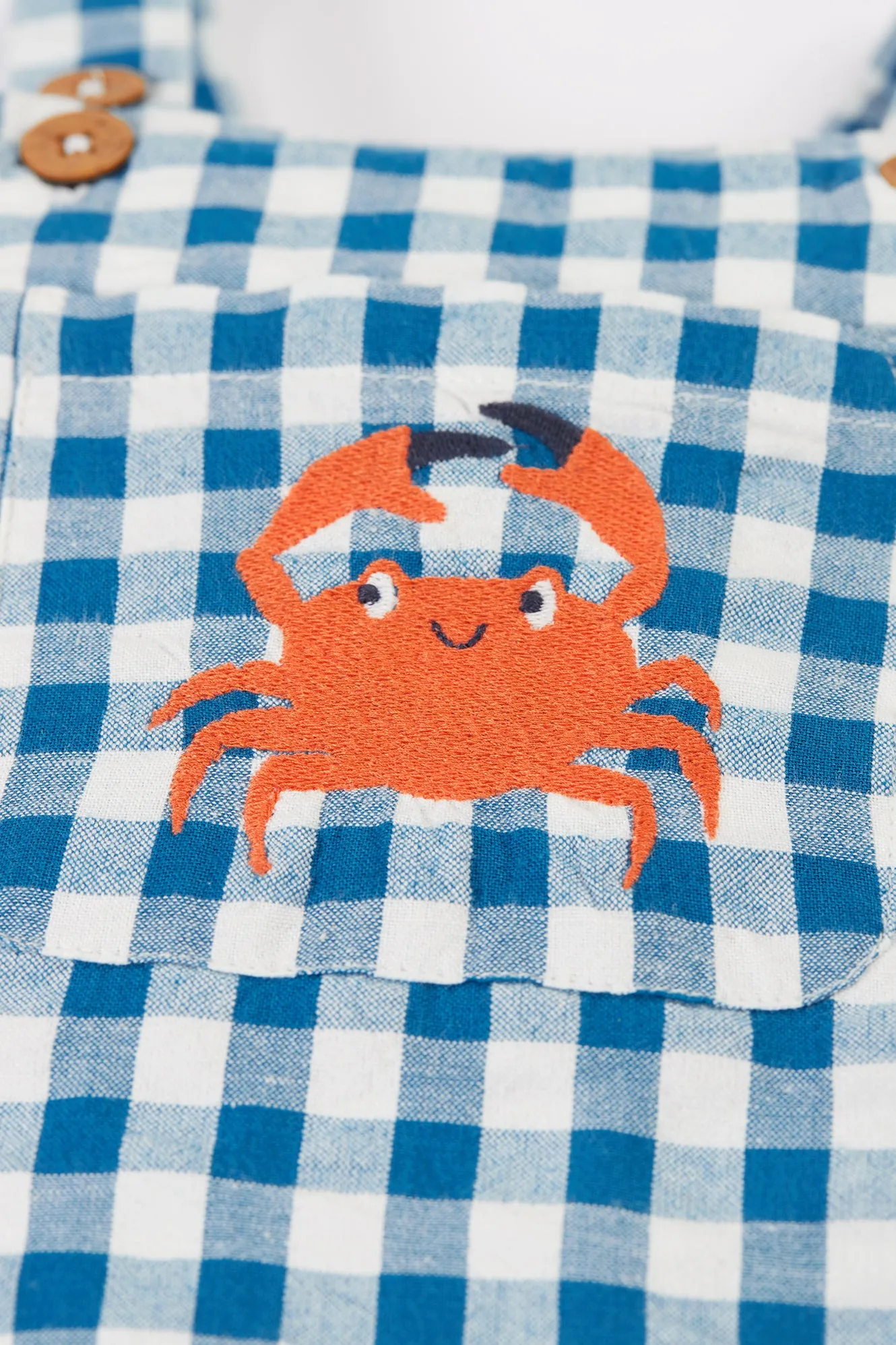 Frugi Alby Dungarees Check Crab