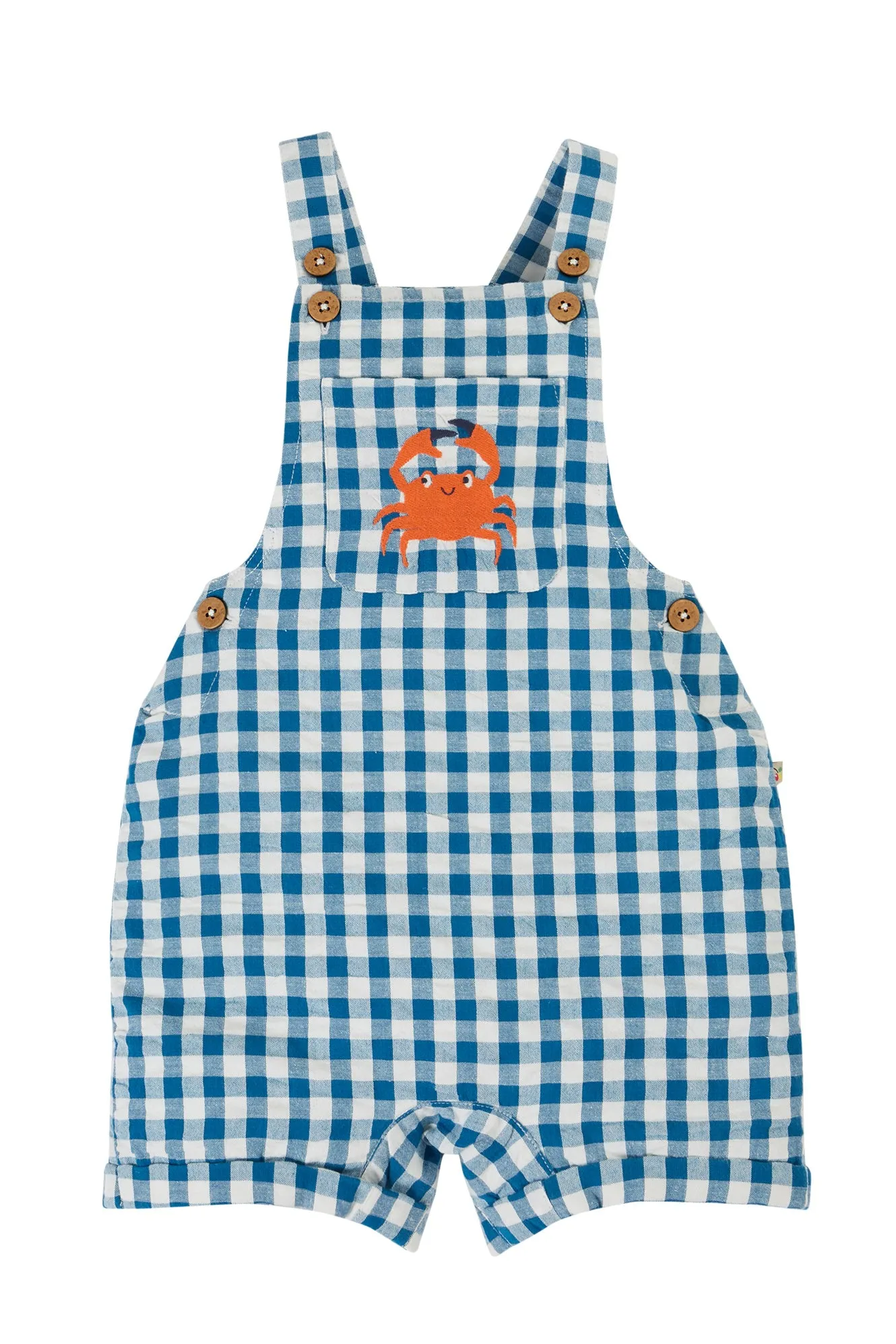 Frugi Alby Dungarees Check Crab