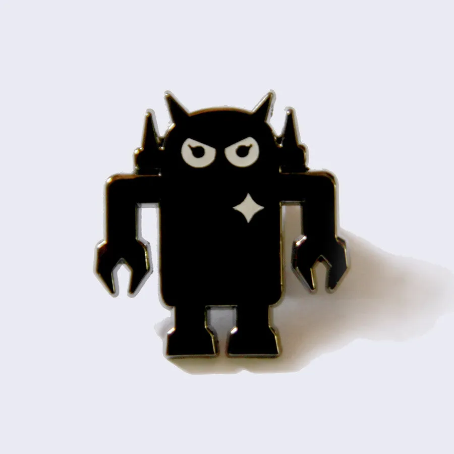 Giant Robot - Big Boss Robot Enamel Pin (Gunmetal)