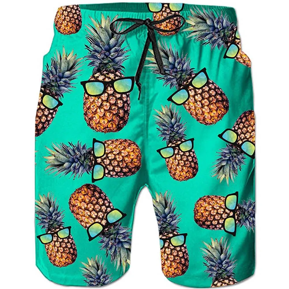 Green Pineapple Funny Swim Trunks