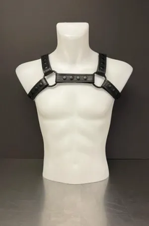 Harness Barbarian - Black Leather with Black Snaps - Large/XLarge