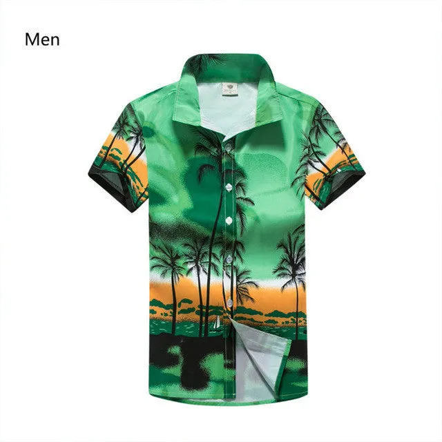 Hawaiian 2017 Summer Brand New Men Short Sleeve Casual Shirt Men's Beach Hawaii Shirts.