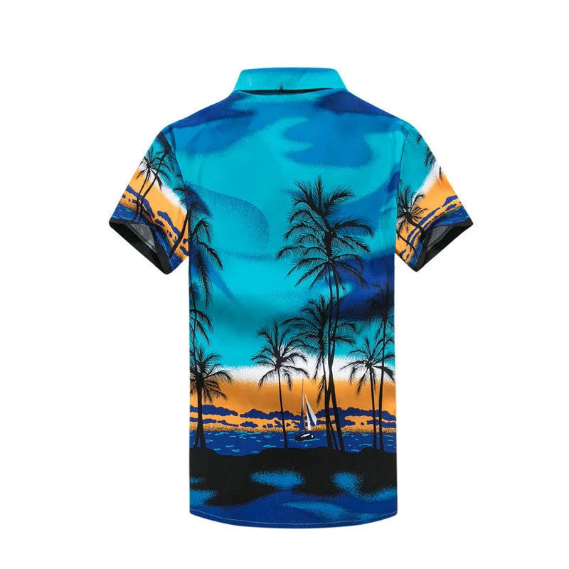 Hawaiian 2017 Summer Brand New Men Short Sleeve Casual Shirt Men's Beach Hawaii Shirts.