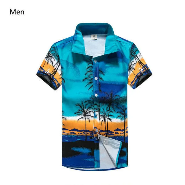 Hawaiian 2017 Summer Brand New Men Short Sleeve Casual Shirt Men's Beach Hawaii Shirts.