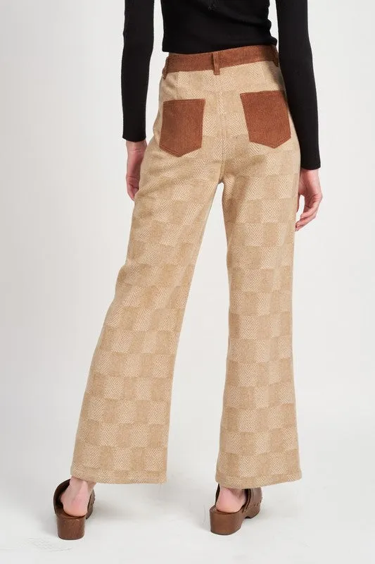 HAY BAE PLAID WIDE LEG PANTS