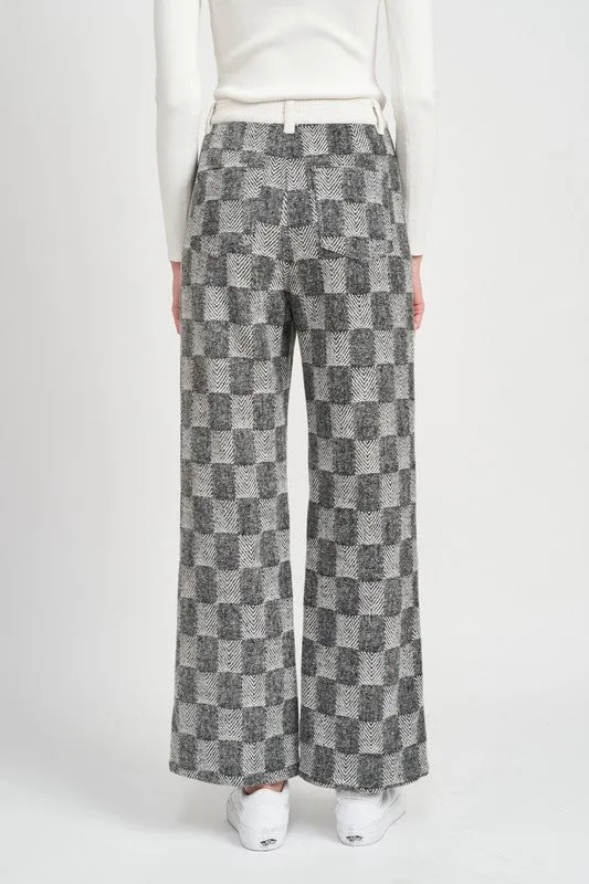 HAY BAE PLAID WIDE LEG PANTS