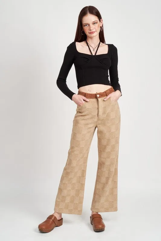 HAY BAE PLAID WIDE LEG PANTS