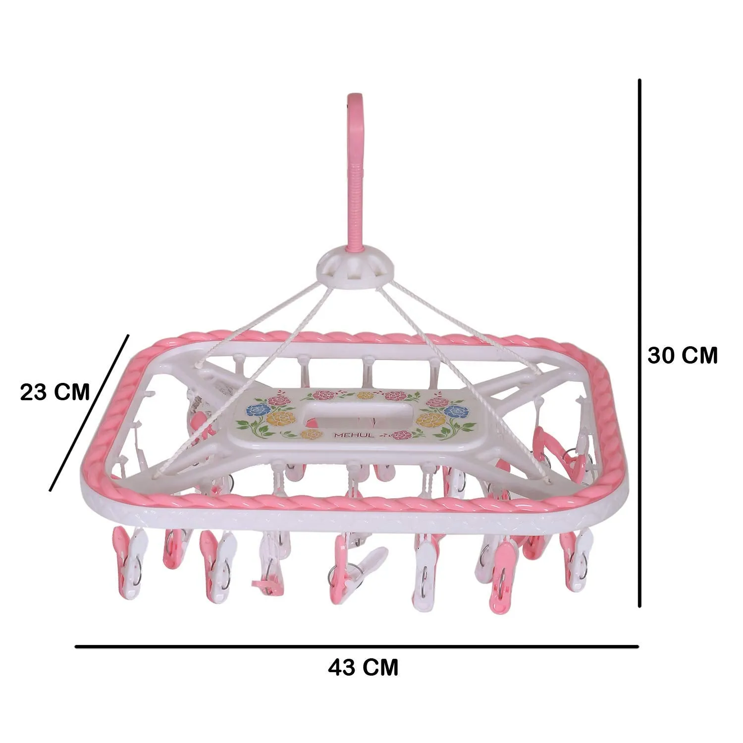 Heart Home Plastic 32 Clips Baby Clothes Hanger (Pink) -CTHH012039