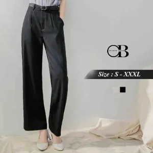 HIGH WAIST PLEATED BELT PANTS