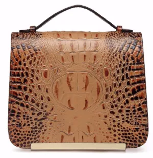 Inaya Croc Embossed Leather Crossbody Bag