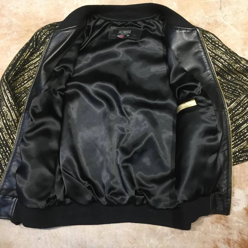 Jakewood Gold Gloss Sleek Bomber Jacket