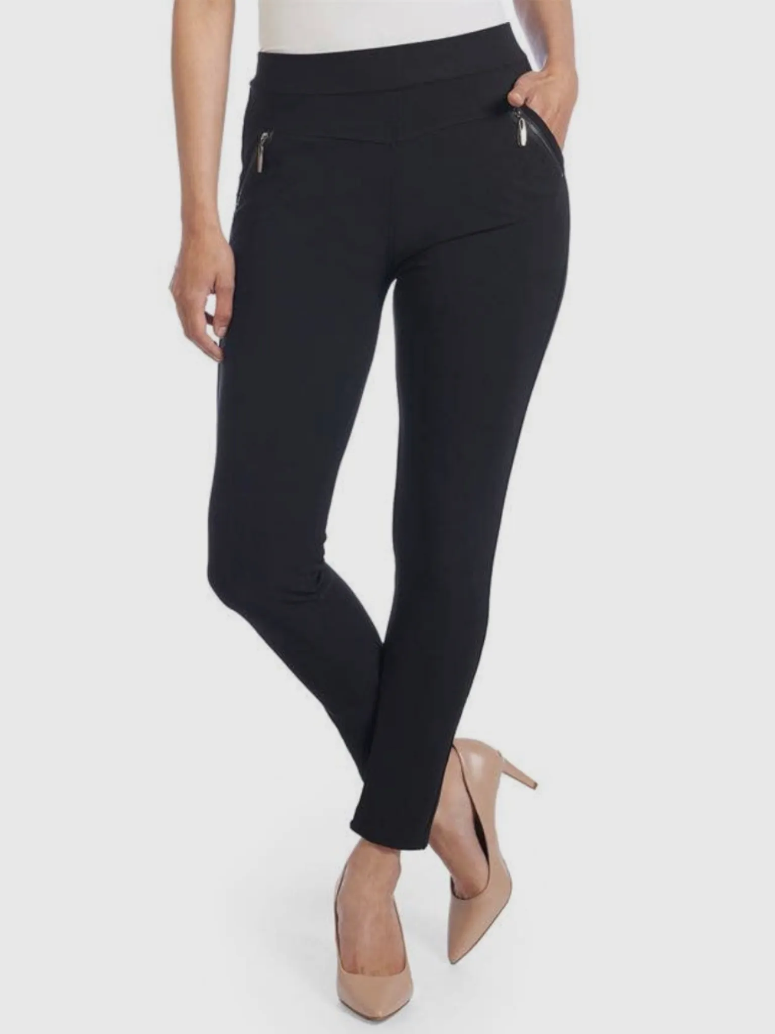 Jasmine Zip Pocket Leggings - Black