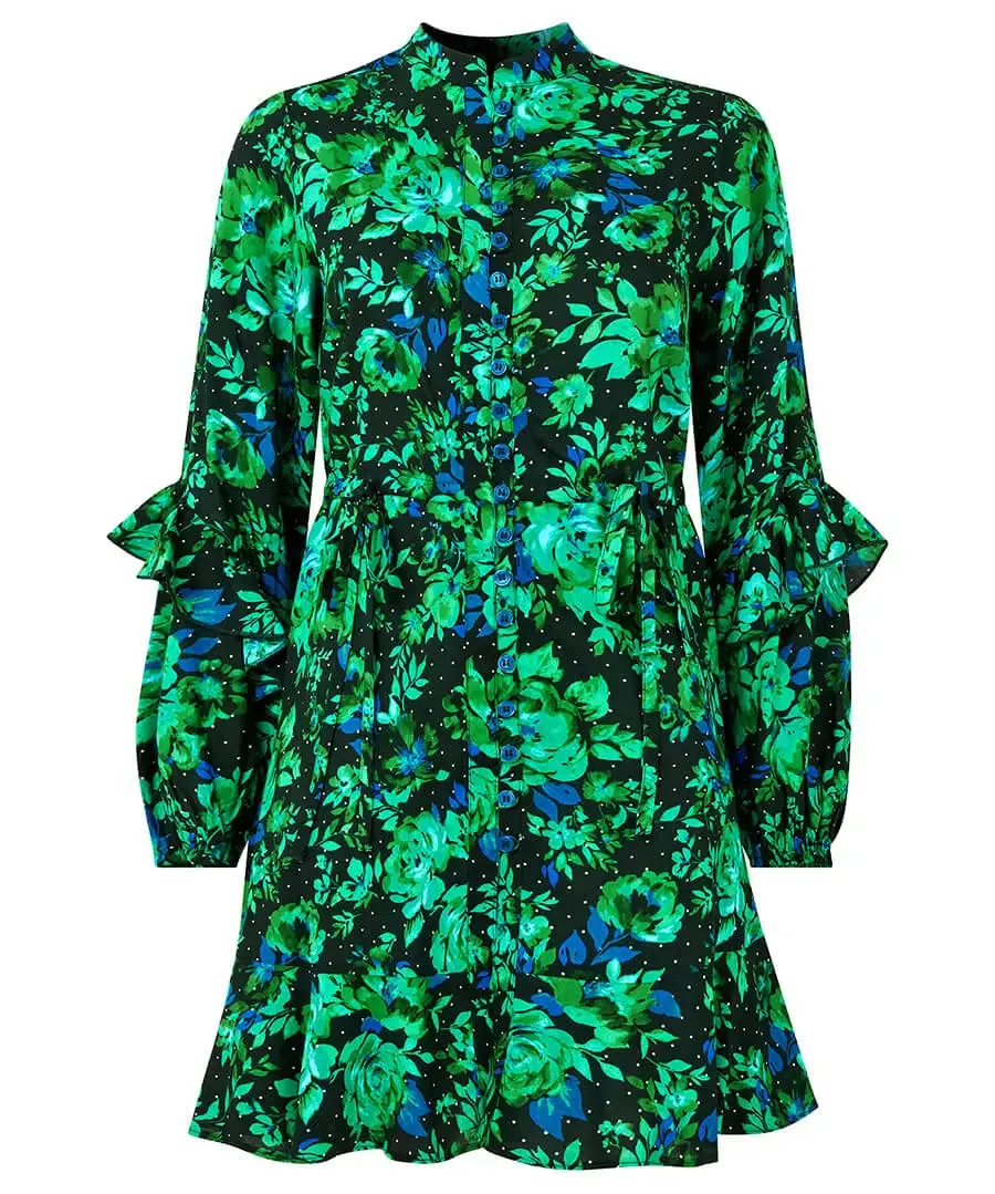 Joe Browns 12 Green Winter Florals Tunic Dress