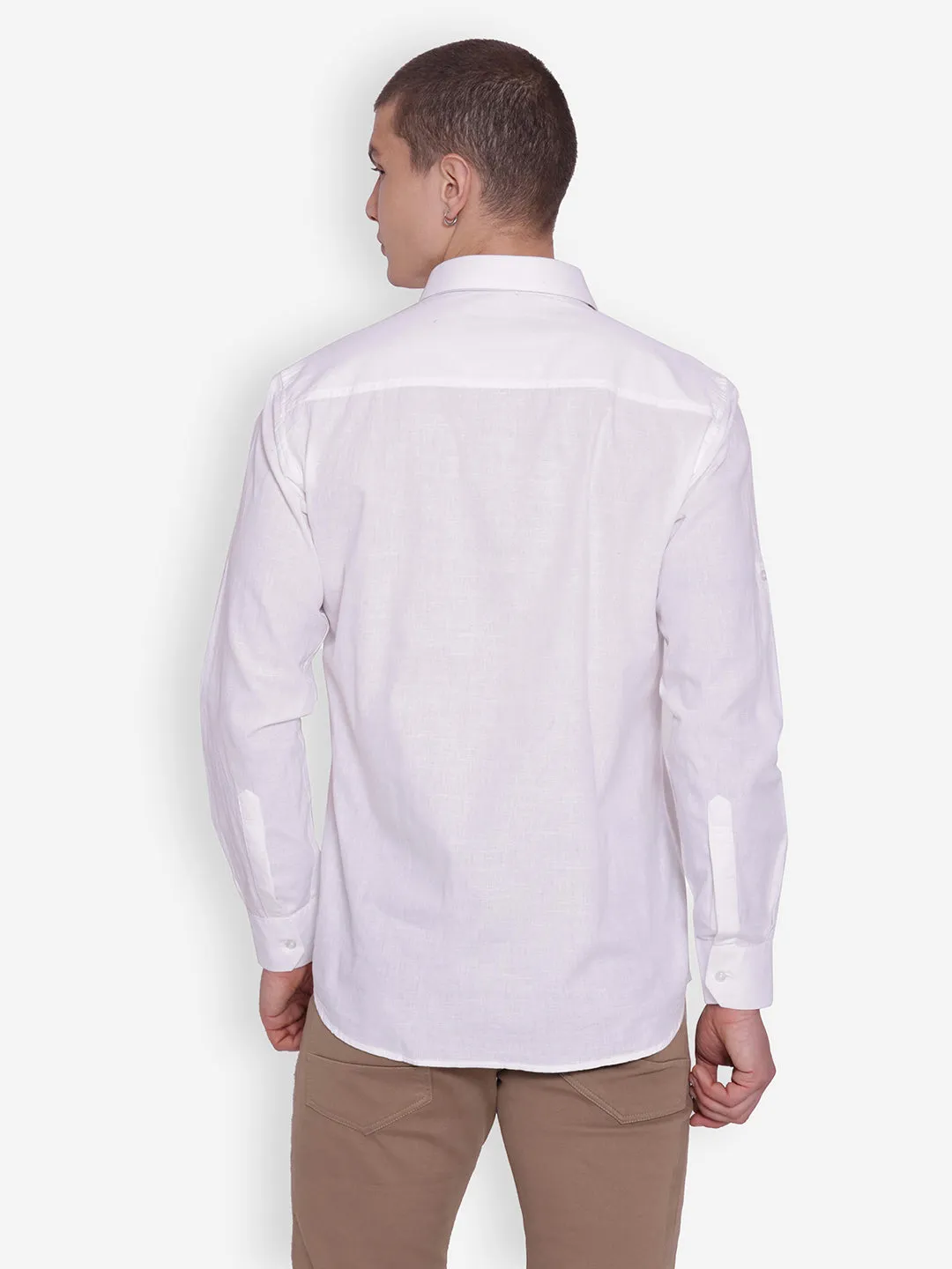 JUMP USA Men Pink Solid Cotton Casual Shirts