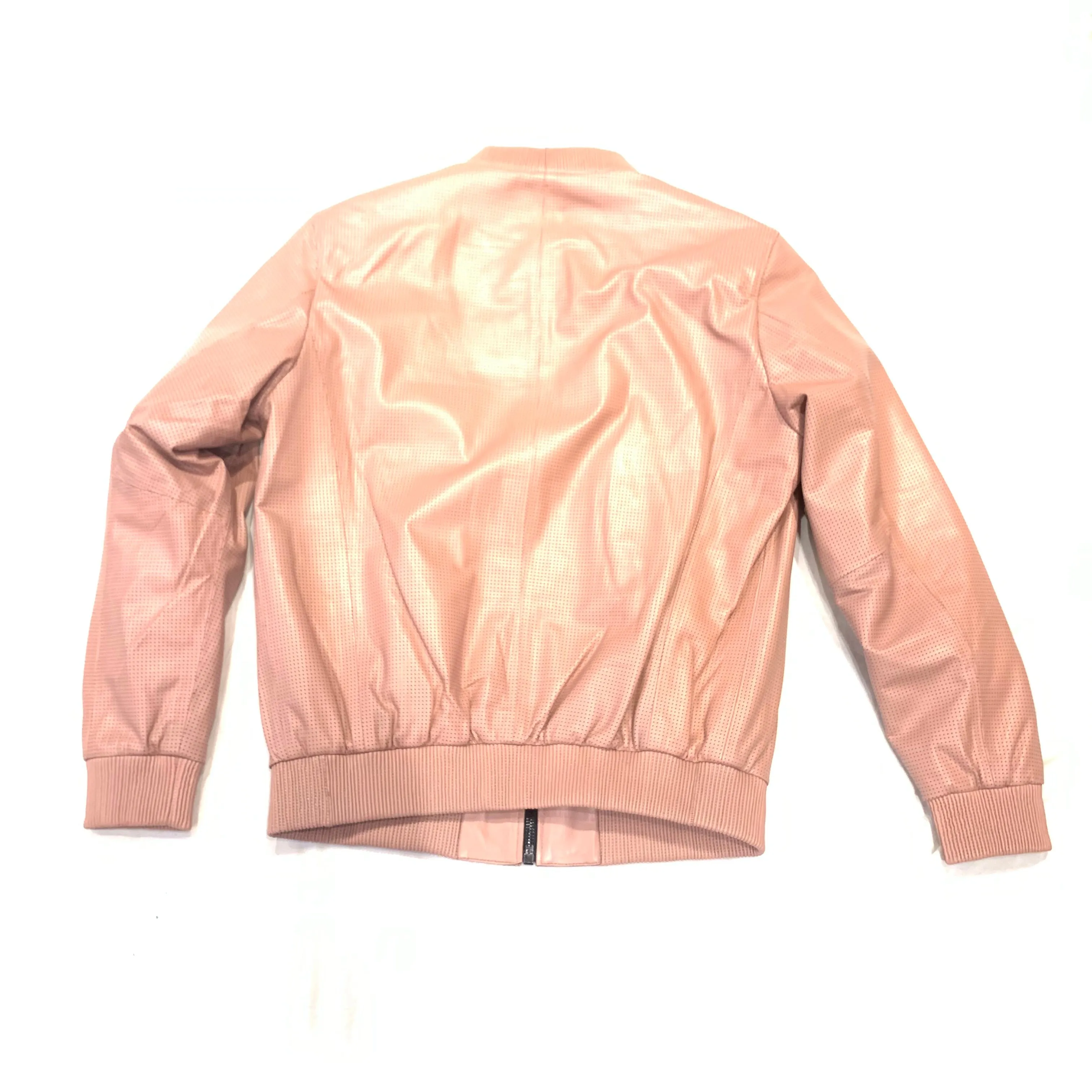 Kashani Salmon Perforated Lambskin Bomber Jacket