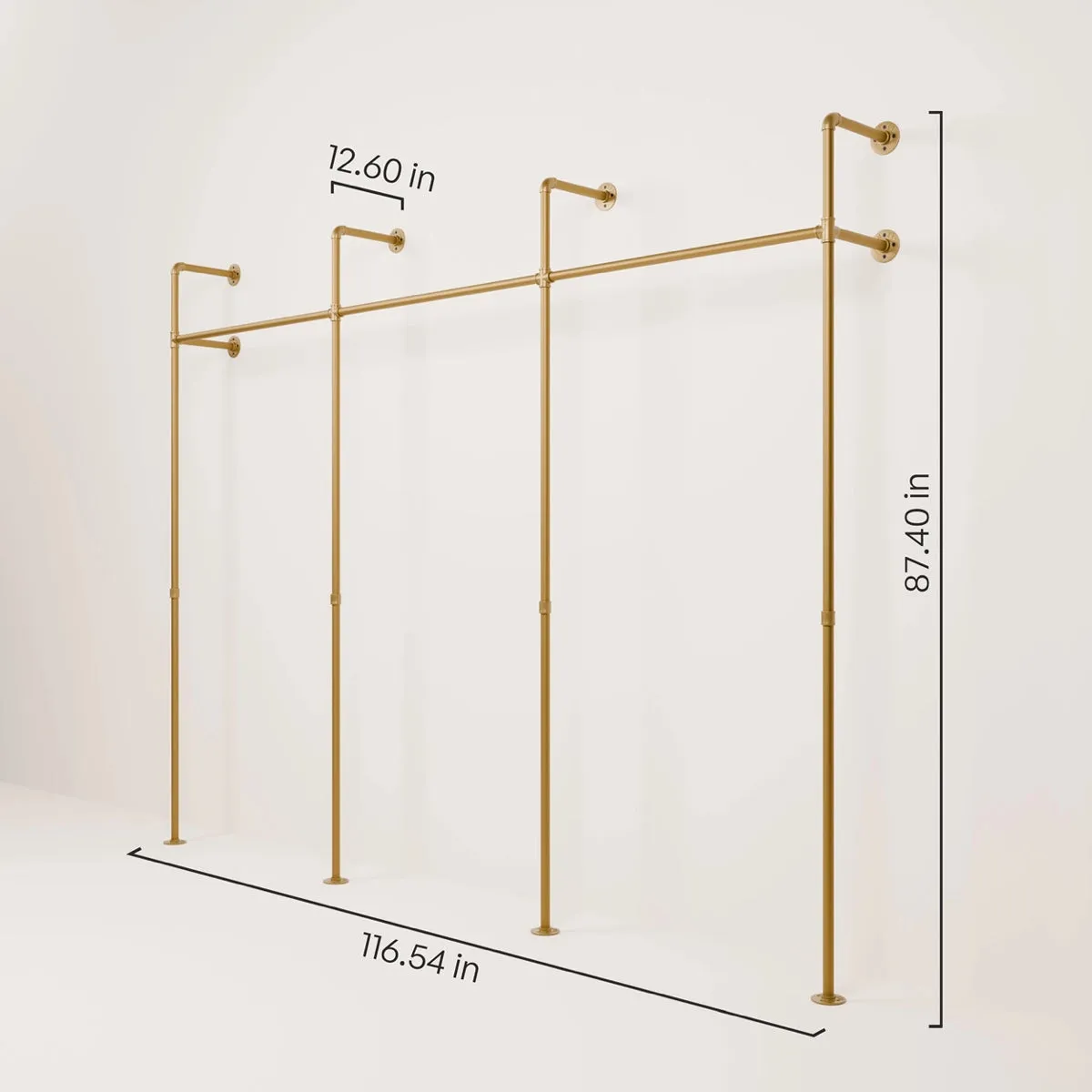 KIM III Gold – Gold clothes rail system