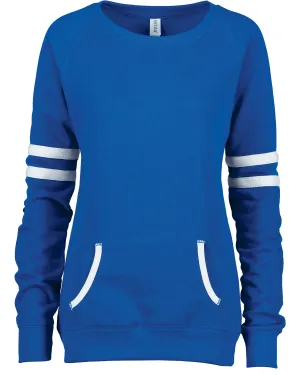 Ladies Varsity Fleece Crew Neck Pullover